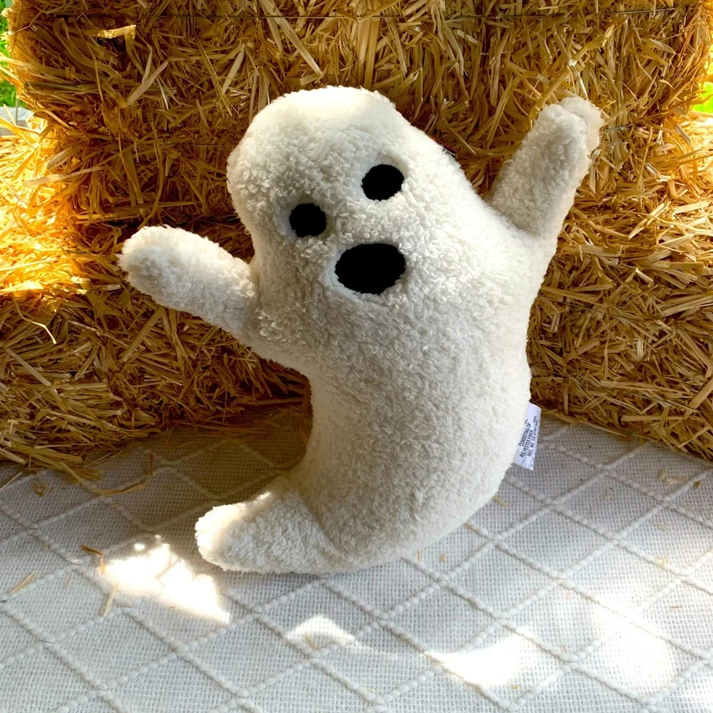 Halloween Decor Ghost Pillow Figure Fleece White- NWT